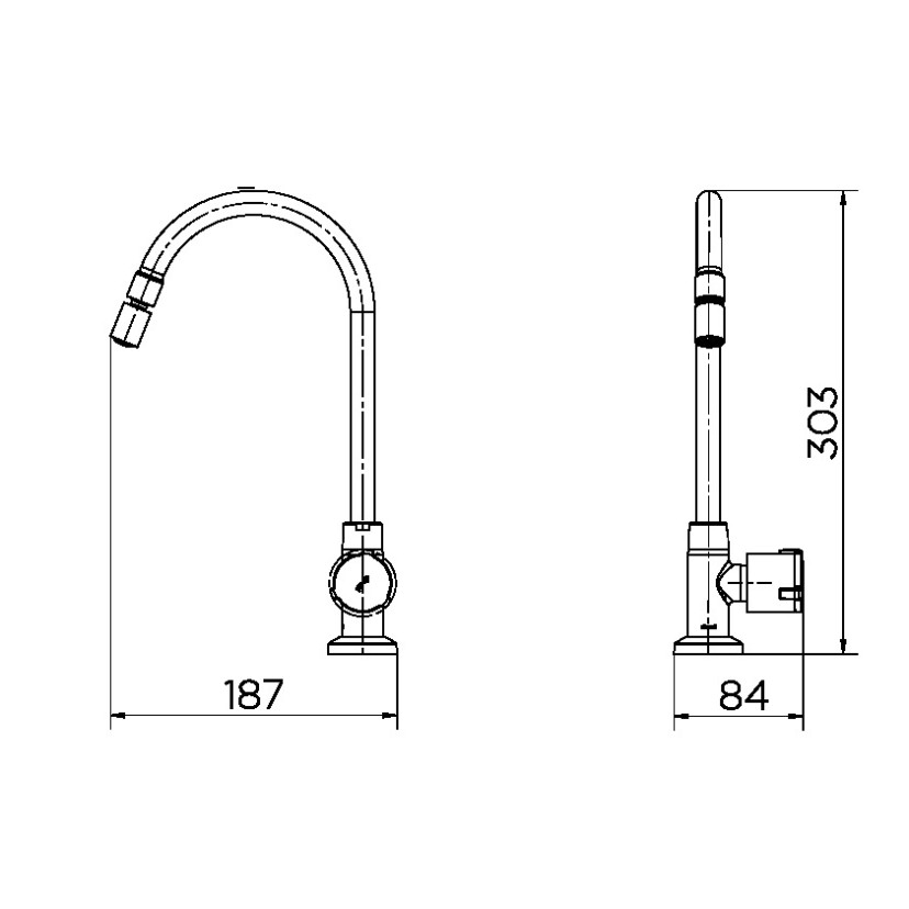 Torneira para Cozinha de Mesa 1/2" Nova Riva 00927606