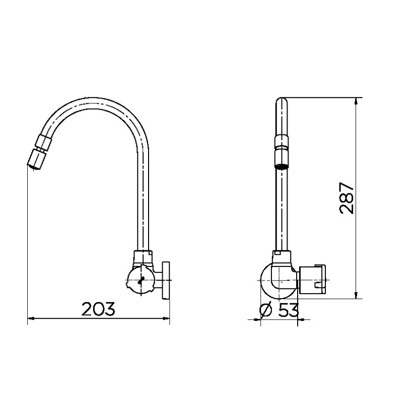 Torneira para Cozinha de Parede 1/2" e 3/4" Nova Riva 00928006