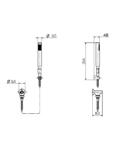 Ducha Manual com Desviador para Chuveiro de Parede C30 Ouro Polido 00934243