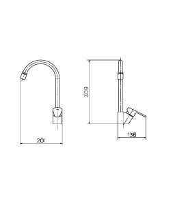 Monocomando para cozinha Gali 00934606