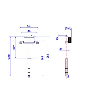 Caixa de descarga embutida g.3008 para alvenaria e drywall - bacia convencional 00949000