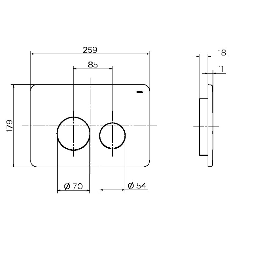 Acabamento para Caixa de Descarga Embutida Salvágua Cobre Escovado 00949469