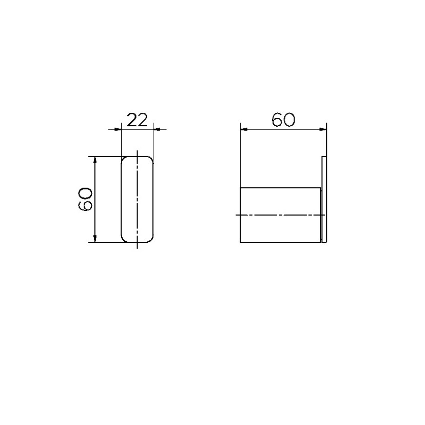 Cabide de parede DocolFlat grafite escovado 00960970