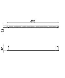 Porta-toalha 676 mm Docolflat Ônix 009613CE