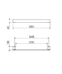 Porta-toalhas 500 mm Minima grafite polido 00961648