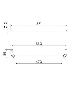 Porta-toalhas 500 mm Mix&Match ouro polido 00986143