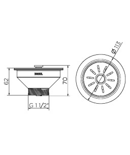 Válvula de Escoamento para Pia Americana 4.1/2" 00987800