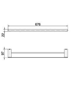 Porta-toalhas duplo 676 mm DocolFlat ouro polido 01013743