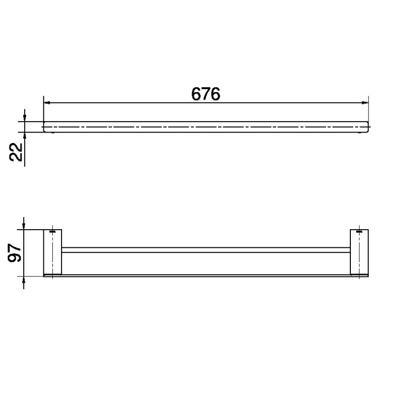 Porta-toalhas duplo 676 mm DocolFlat Ônix 010137CE