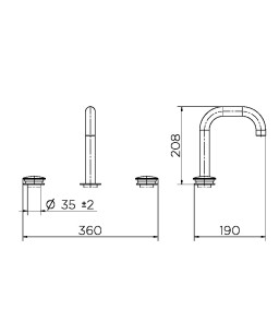 Misturador de mesa para lavatório DocolPlay cobre escovado 01014669