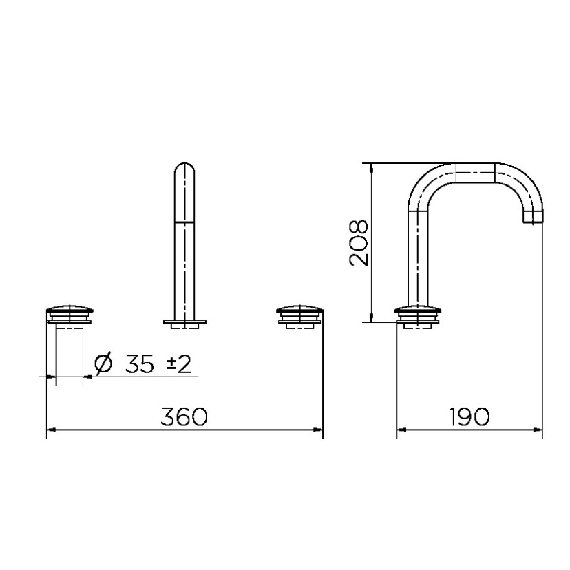 Misturador de mesa para lavatório DocolPlay cobre escovado 01014669