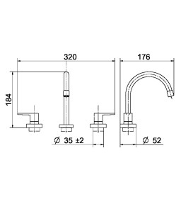 Misturador bica alta de mesa para lavatório LEED Gali cromado 01065106