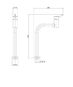 Monocomando bica alta 90° de mesa para lavatório ColdStart LEED Lóggica cromado 01068106