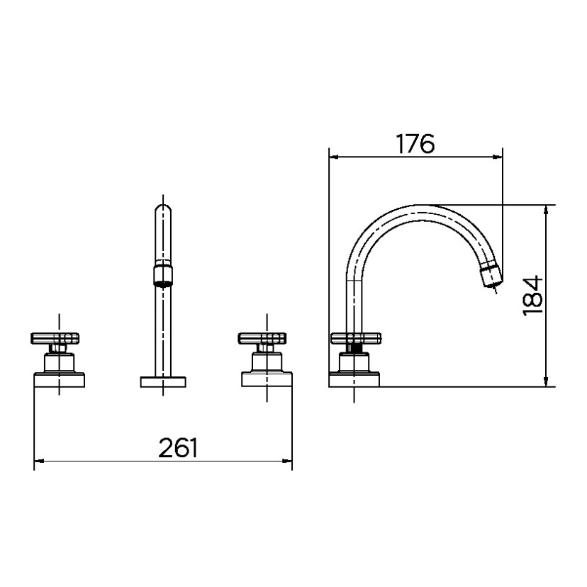 Misturador para Lavatório de Mesa Bica Alta Nova Trio 01257706