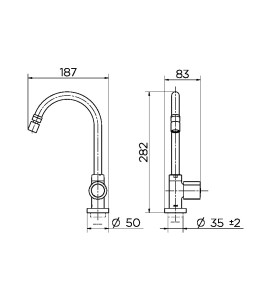 Torneira para Cozinha de Mesa Nova Itapema Bella 01520360