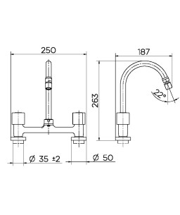 Misturador para Cozinha de Mesa Nova Itapema Bella 01522460