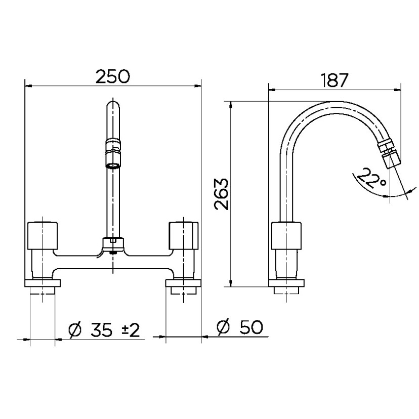 Misturador para Cozinha de Mesa Nova Itapema Bella 01522460