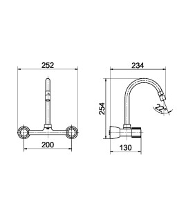 Misturador para Cozinha de Parede 1/2" e 3/4" Nova Itapema Bella 01523460
