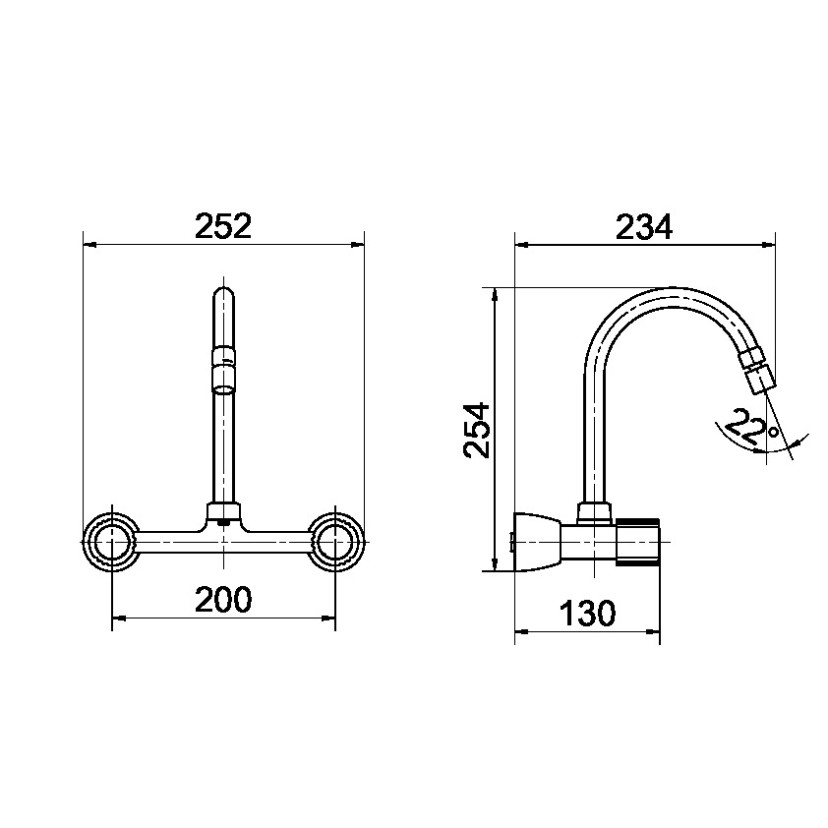 Misturador para Cozinha de Parede 1/2" e 3/4" Nova Itapema Bella 01523460