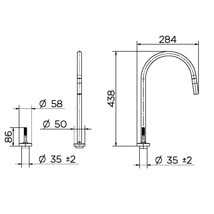 Monocomando Joystick com ducha retrátil de mesa para cozinha Mix&Match Cobre escovado 01546269