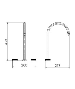 Misturador com ducha lateral de mesa para cozinha Mix&Match cromado 01546606