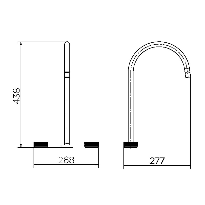 Misturador com ducha lateral de mesa para cozinha Mix&Match cromado 01546606
