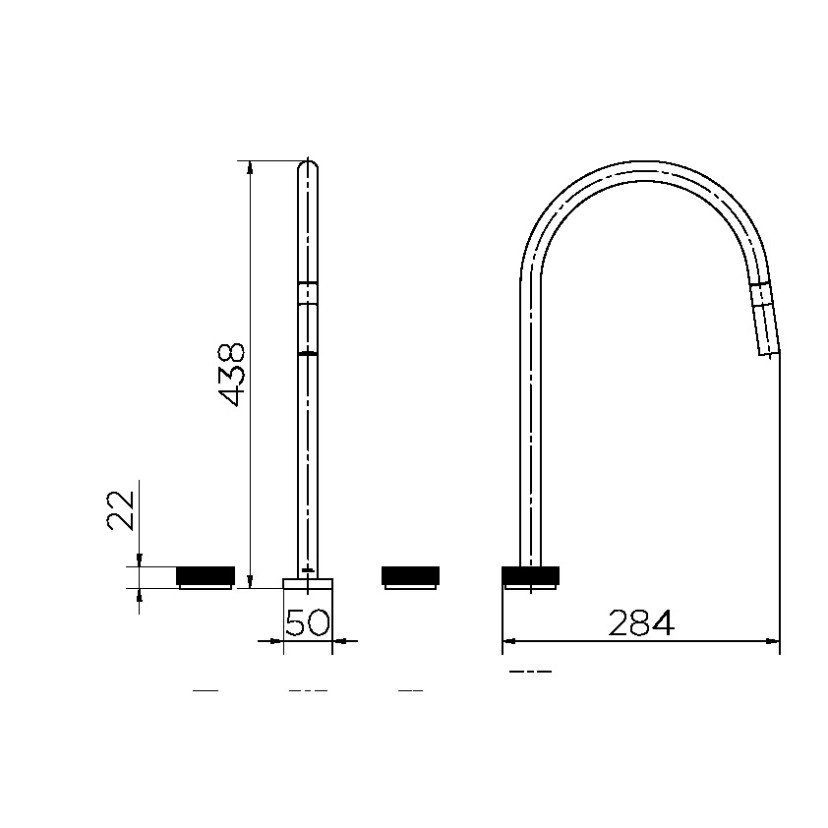 Misturador com Ducha Retrátil de Mesa para Cozinha Mix&Match Inox Escovado 90015469133