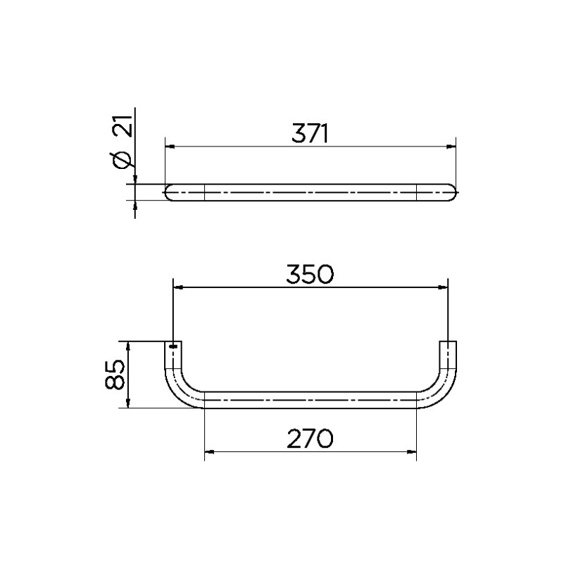 Porta-toalha bastão 300mm Mix&Match inox escovado 017574BH