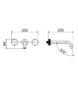 Misturador de Parede para Banheira Mix&Match Ouro Escovado 01848972