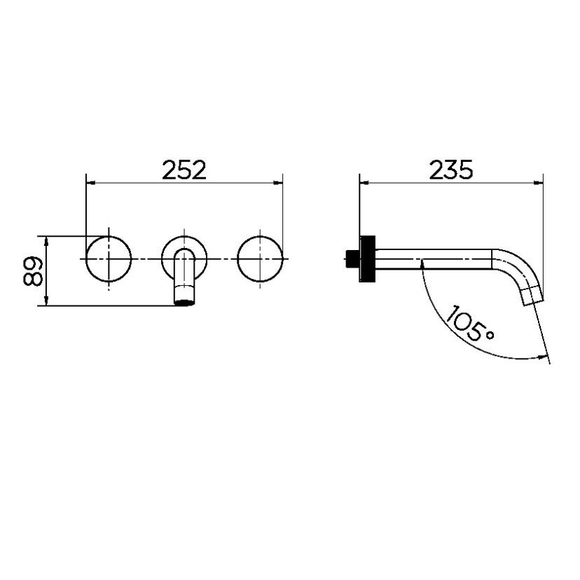 Misturador de Parede para Banheira Mix&Match Ouro Escovado 01848972