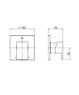 Acabamento monocomando base Deca para chuveiro e ducha higiênica New Edge cromado 02175606