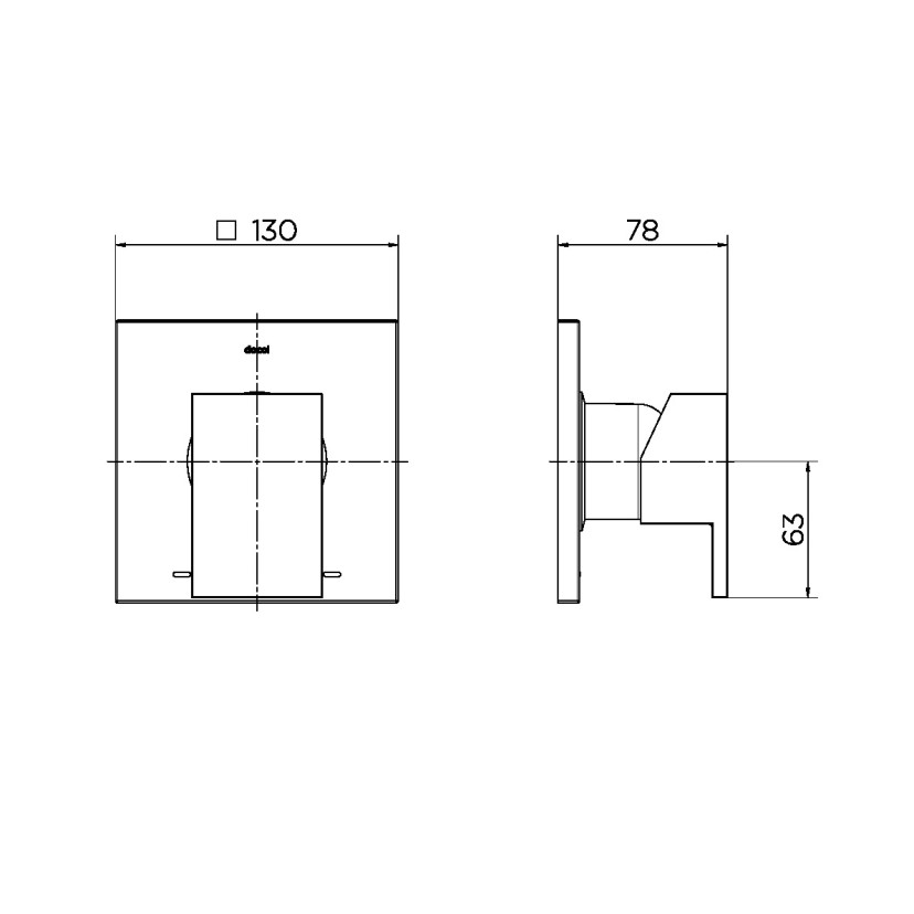 Acabamento monocomando base Deca para chuveiro e ducha higiênica New Edge niquel escovado 02175644