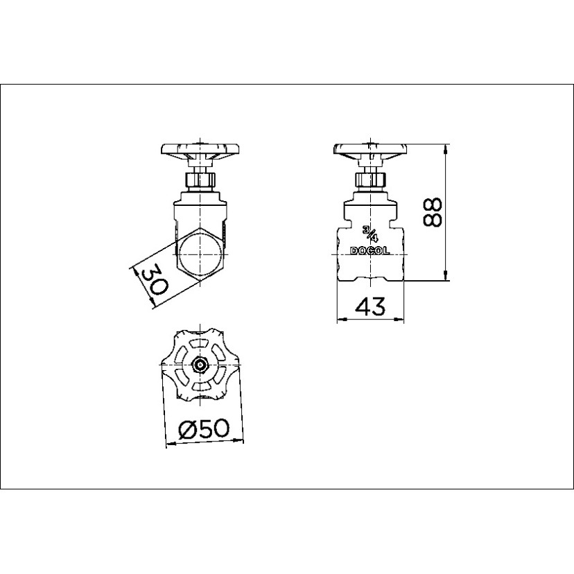 Registro de gaveta Europa 3/4" 10020600