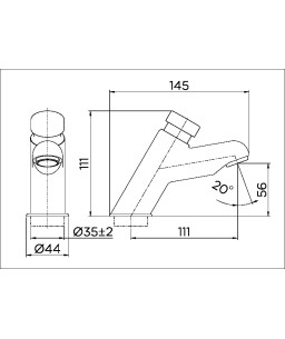 Torneira bica baixa de mesa para lavatório PressMatic 110 cromado 17160806