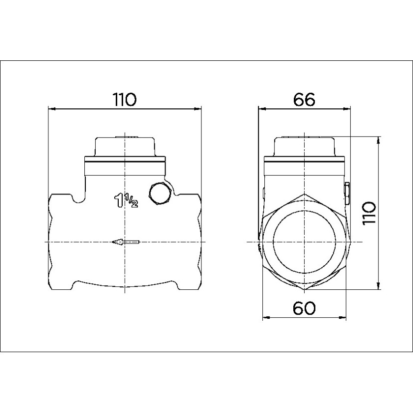 Válvula de retenção horizontal 1.1/2" 30201500