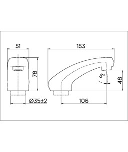 Bica baixa de mesa para lavatório DocolMatic cromado 98010106