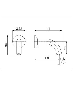 Bica curta de parede para lavatório DocolMatic cromado 98719006