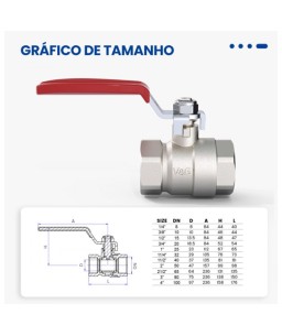 Válvula para Água Alavanca 4’ Fêmea/Fêmea Valogin