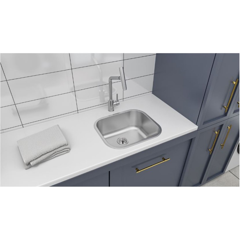 Tanque de Encaixe Tramontina Hera Compact 19 em Aço Inox Escovado 40x35 cm 94404107