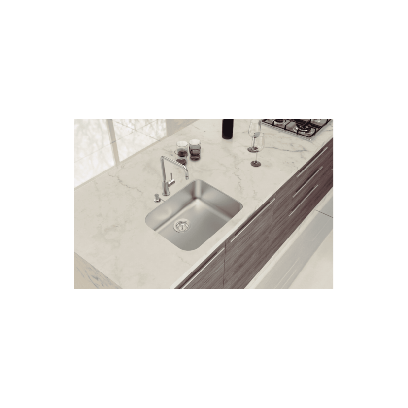 Cuba de Embutir Dora 50 BL R6 em Aço Inox Escovado Tramontina 50x40cm 94018112