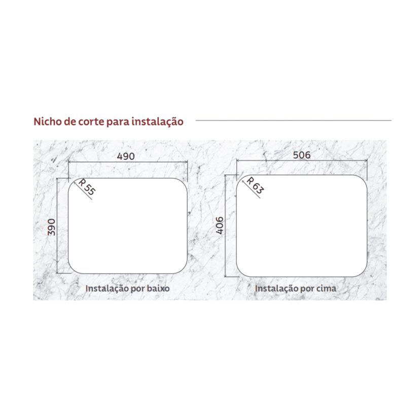 Cuba de Embutir Dora 50 BL R6 em Aço Inox Escovado Tramontina 50x40cm 94018112