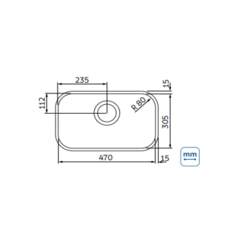 Cuba Embutir Lavinia 47 BL em Aço Inox Polido 94022202