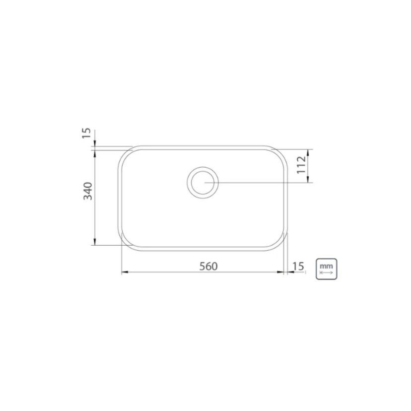 Cuba Embutir Lavinia 56 BL em Aço Inox Polido 94054407