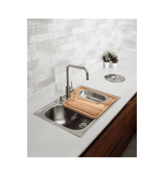 Monocomando Angolare em Aço Inox com acabamento Acetinado e Bica Articulada Tramontina 94520022