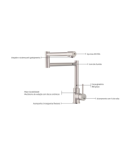 Monocomando Flexion em Aço Inox com Acabamento Acetinado Tramontina 94520026
