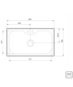 Cuba Sobrepor Inox 86x50 Morgana Maxi 93801/122