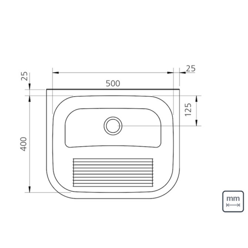 Tanque Tramontina Parede Acetinado 50x40cm 94401/107