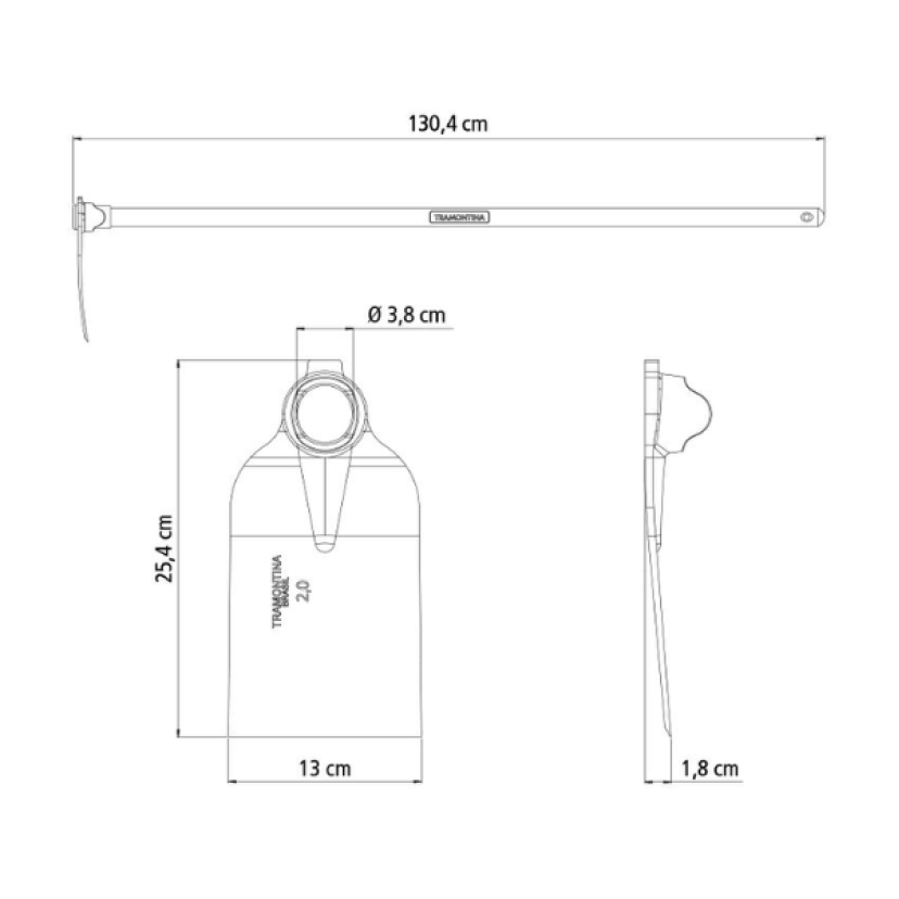 Enxadão Largo 2.0 em Aço com Cabo de Madeira 130cm 77270704 Tramontina