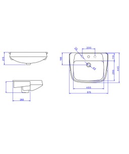 Lavatório Semi Encaixe 575X445mm Monte Carlo Deca L.82.17