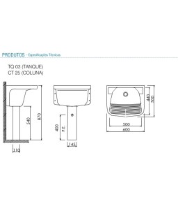Tanque Grande De 40 Litros 600X500mm Deca TQ.03.17